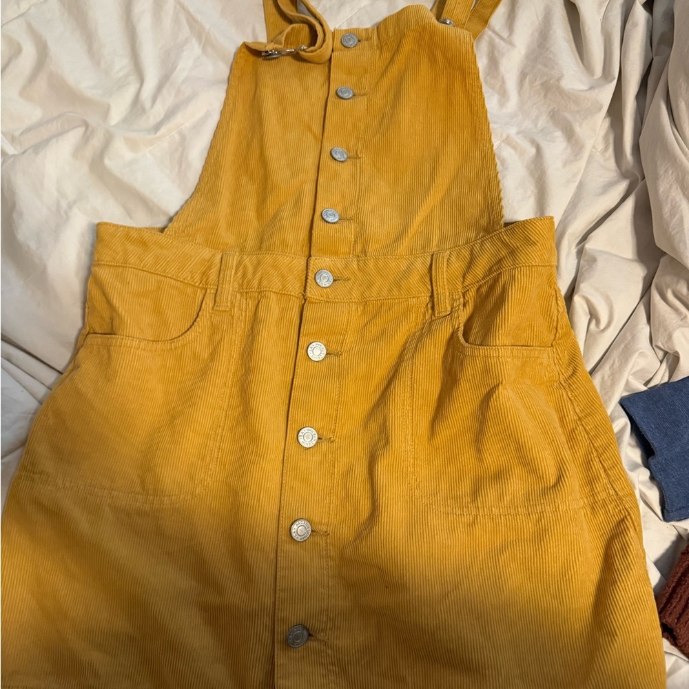 PacSun Yellow Corduroy Button-Down Dress